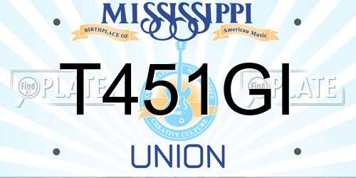 T451GI Mississippi License Plate