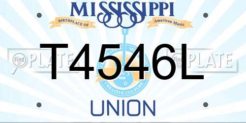 T4546L Mississippi License Plate