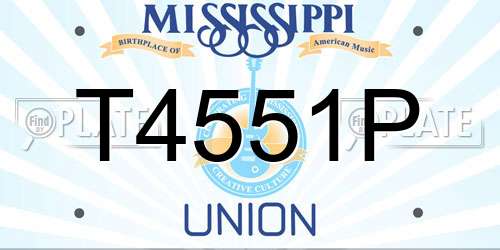 T4551P Mississippi License Plate