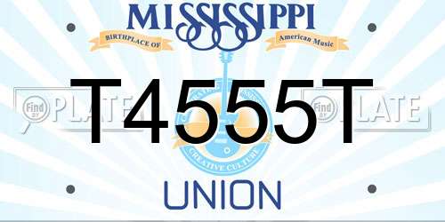 T4555T Mississippi License Plate