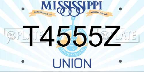 T4555Z Mississippi License Plate