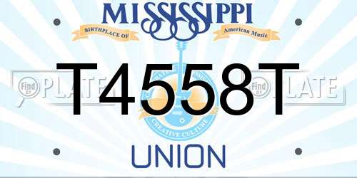 T4558T Mississippi License Plate