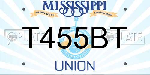 T455BT Mississippi License Plate