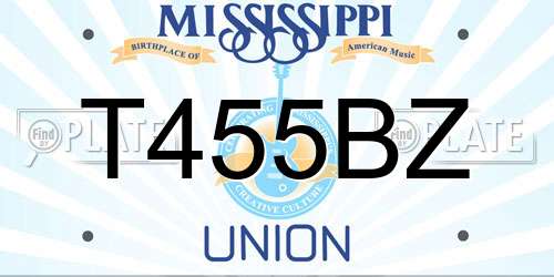 T455BZ Mississippi License Plate