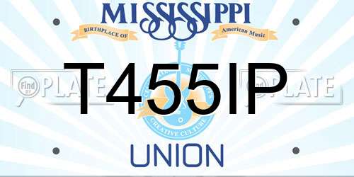 T455IP Mississippi License Plate