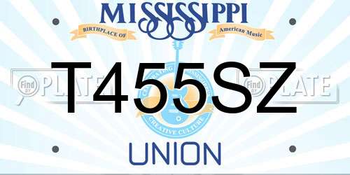 T455SZ Mississippi License Plate