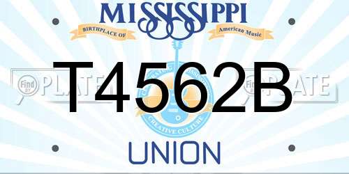 T4562B Mississippi License Plate
