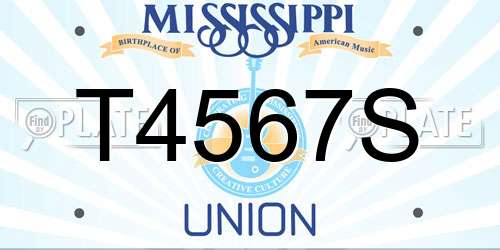 T4567S Mississippi License Plate