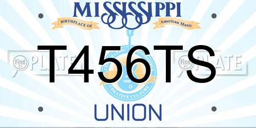 T456TS Mississippi License Plate