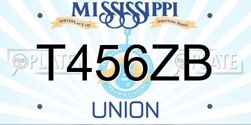 T456ZB Mississippi License Plate