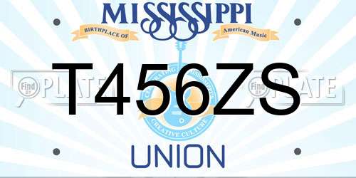T456ZS Mississippi License Plate