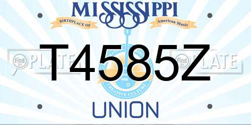 T4585Z Mississippi License Plate