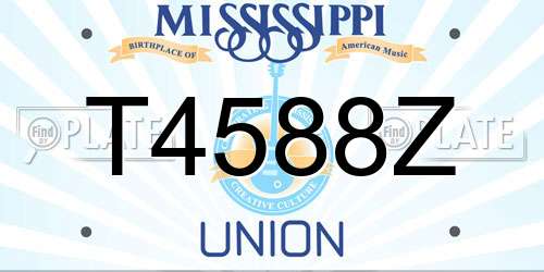 T4588Z Mississippi License Plate
