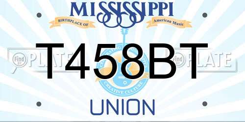 T458BT Mississippi License Plate