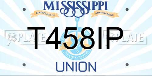 T458IP Mississippi License Plate