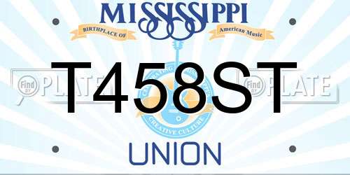 T458ST Mississippi License Plate