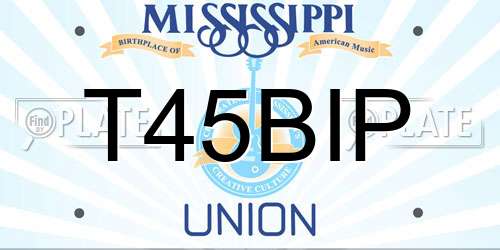T45BIP Mississippi License Plate
