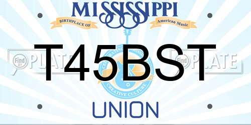 T45BST Mississippi License Plate