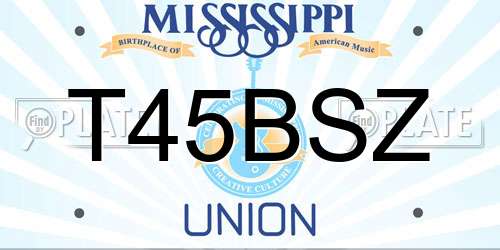 T45BSZ Mississippi License Plate