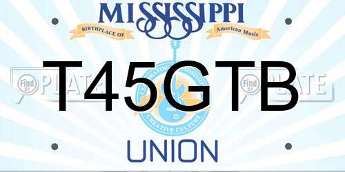 T45GTB Mississippi License Plate