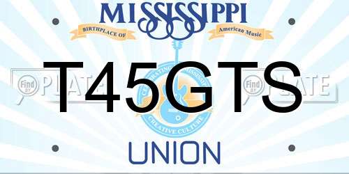 T45GTS Mississippi License Plate