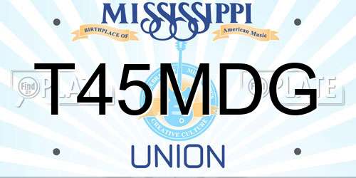 T45MDG Mississippi License Plate