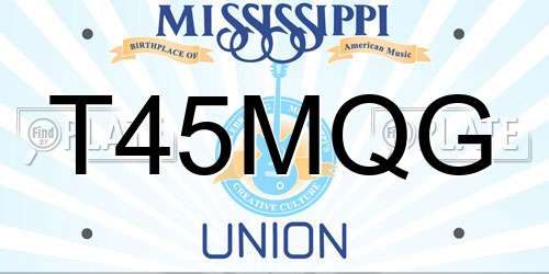 T45MQG Mississippi License Plate