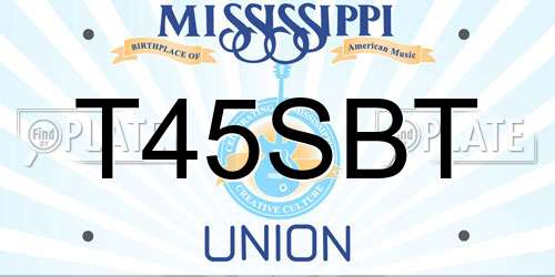 T45SBT Mississippi License Plate