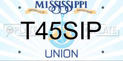 T45SIP Mississippi License Plate