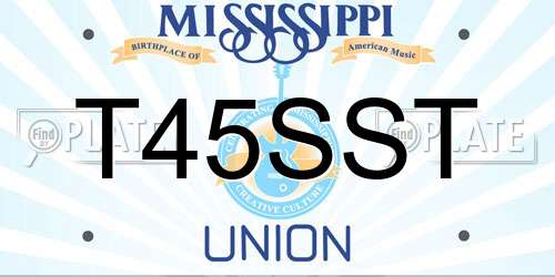 T45SST Mississippi License Plate