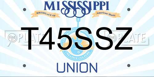 T45SSZ Mississippi License Plate