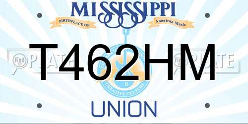T462HM Mississippi License Plate