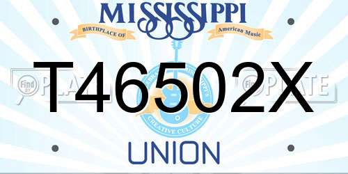 T46502X Mississippi License Plate