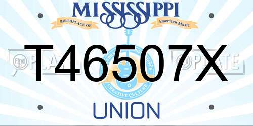 T46507X Mississippi License Plate
