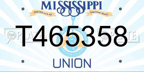 T465358 Mississippi License Plate