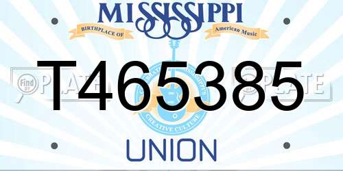 T465385 Mississippi License Plate