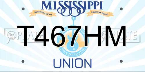 T467HM Mississippi License Plate
