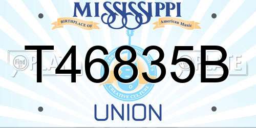 T46835B Mississippi License Plate