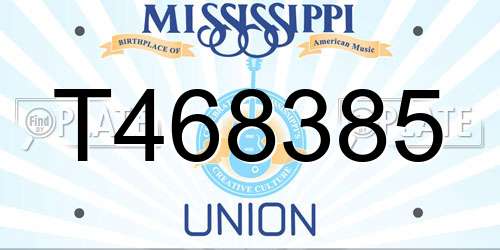 T468385 Mississippi License Plate