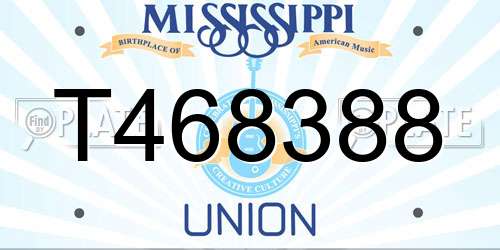 T468388 Mississippi License Plate