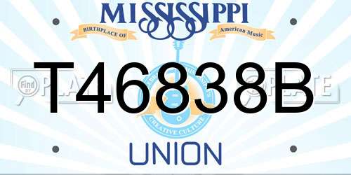 T46838B Mississippi License Plate