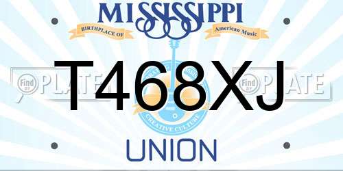T468XJ Mississippi License Plate