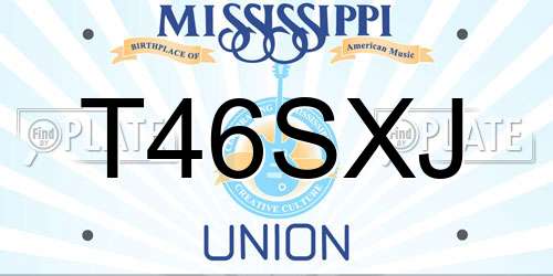 T46SXJ Mississippi License Plate