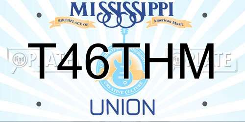 T46THM Mississippi License Plate