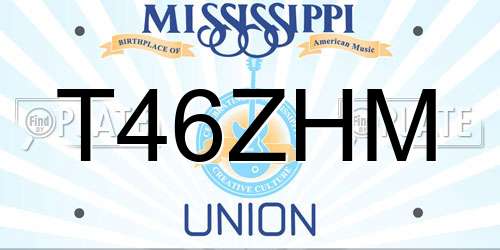 T46ZHM Mississippi License Plate