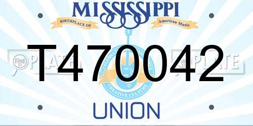 T470042 Mississippi License Plate