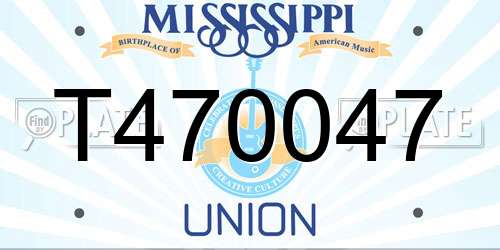 T470047 Mississippi License Plate