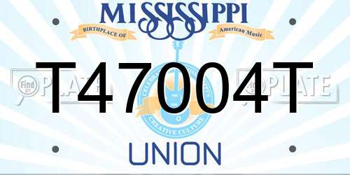 T47004T Mississippi License Plate