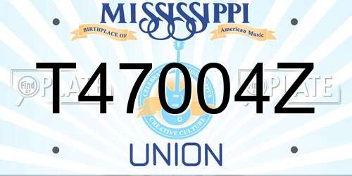 T47004Z Mississippi License Plate