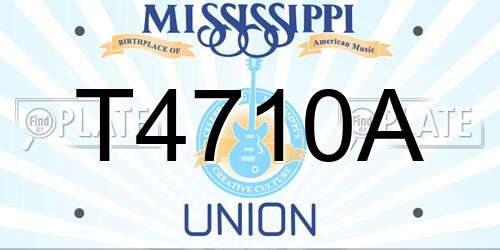 T4710A Mississippi License Plate